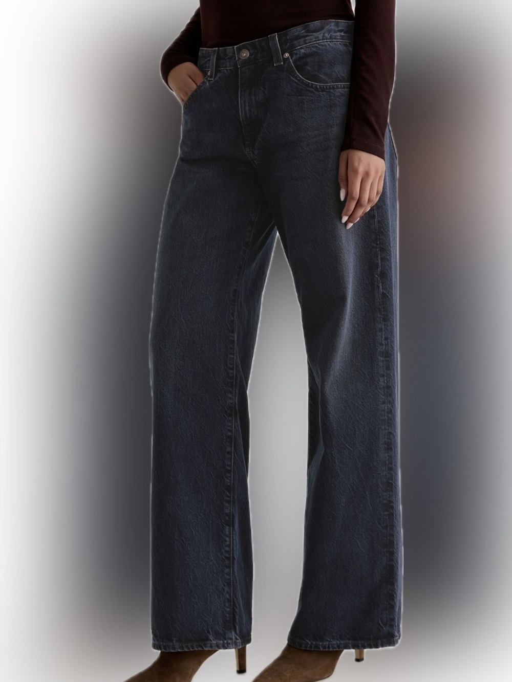 AG Adriano Goldschmied Adria Low Rise Wide Leg Jeans | 2 Years Prose | Size 28